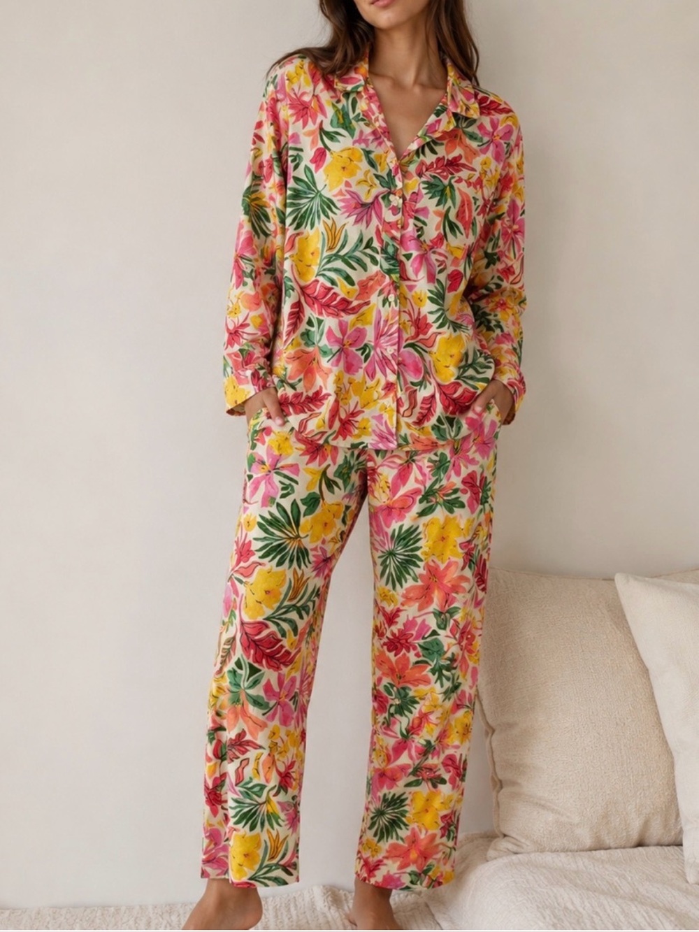 Old Navy Floral Poplin Pajama Pant Set